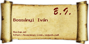 Bossányi Iván névjegykártya