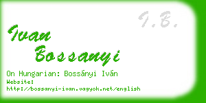 ivan bossanyi business card