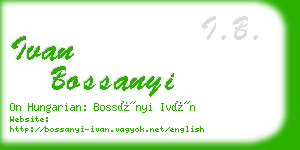 ivan bossanyi business card